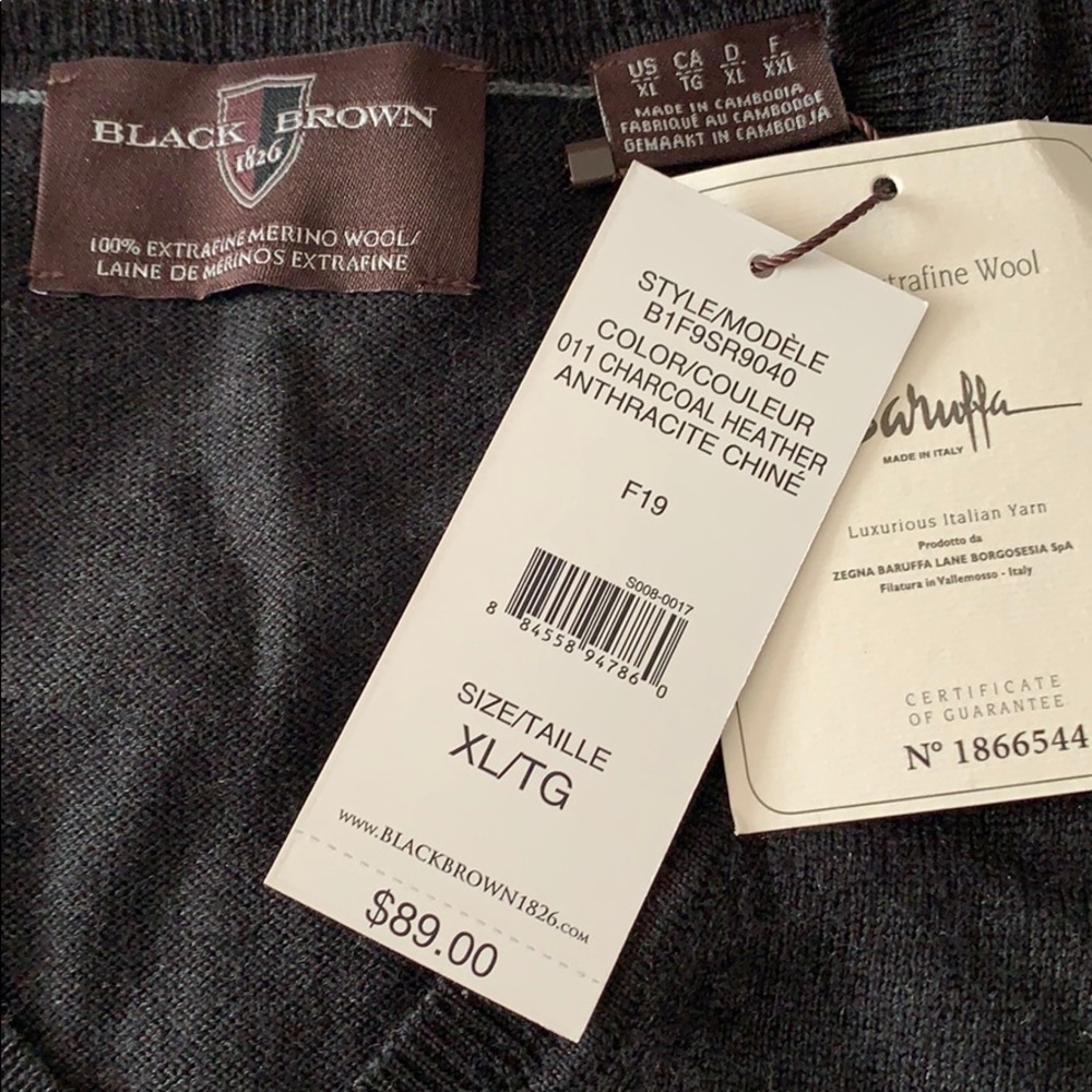 Black and Brown vneck sweater vest - Picture 2 of 3